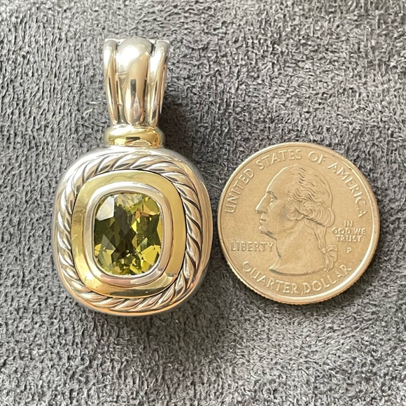 David Yurman XL Albion Enhancer with Faceted Lemon Citrine 1.5" - Picture 4 of 8